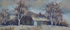 Niet of onleesbaar gesigneerd - Hollands winterlandschapje - Olieverf op paneel kopen? Bied vanaf 10!