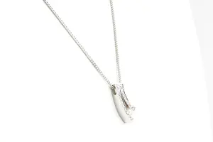 85 - Fijn 14Krt witgouden gourmette collier & (0.15ct) diamanten hanger kopen? Bied vanaf 190!