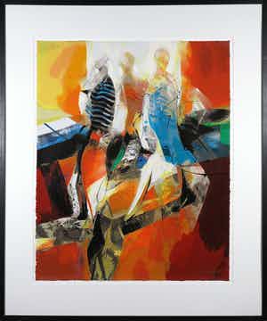 Peter Meijer - Zeefdruk, Wij waren met drie - Ingelijst (Groot) verkocht voor € 1!