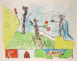 Roberto Matta - Litho, Landschap met figuren kopen? Bied vanaf 120!