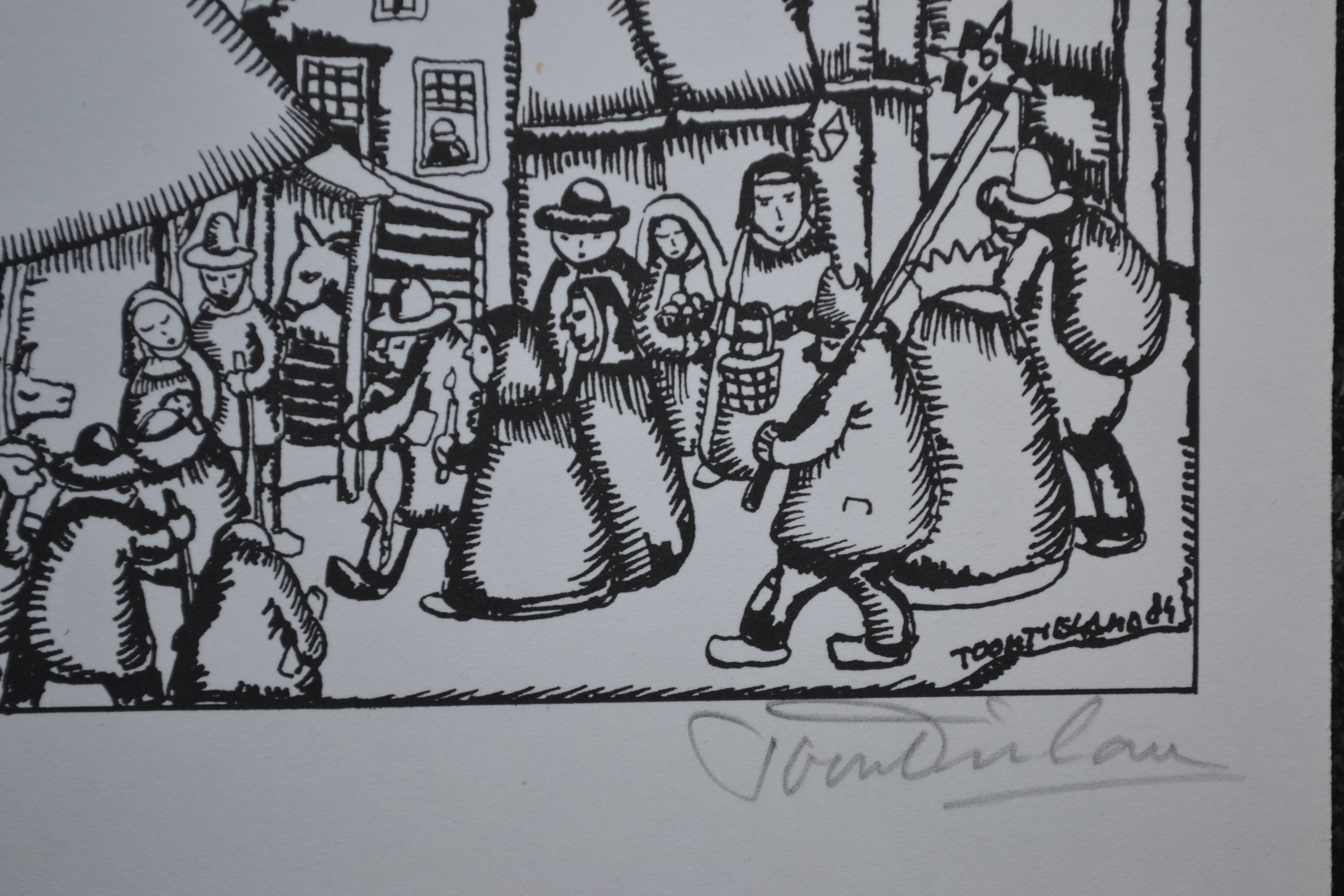 Toon Tieland - Litho - Handgesigneerd- 1984 kopen? Bied vanaf 1!