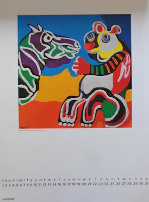 Karel Appel - JAARKALENDER 1976 / 12 KLEUROFFSET / VERZAMELOBJECT kopen? Bied vanaf 1!