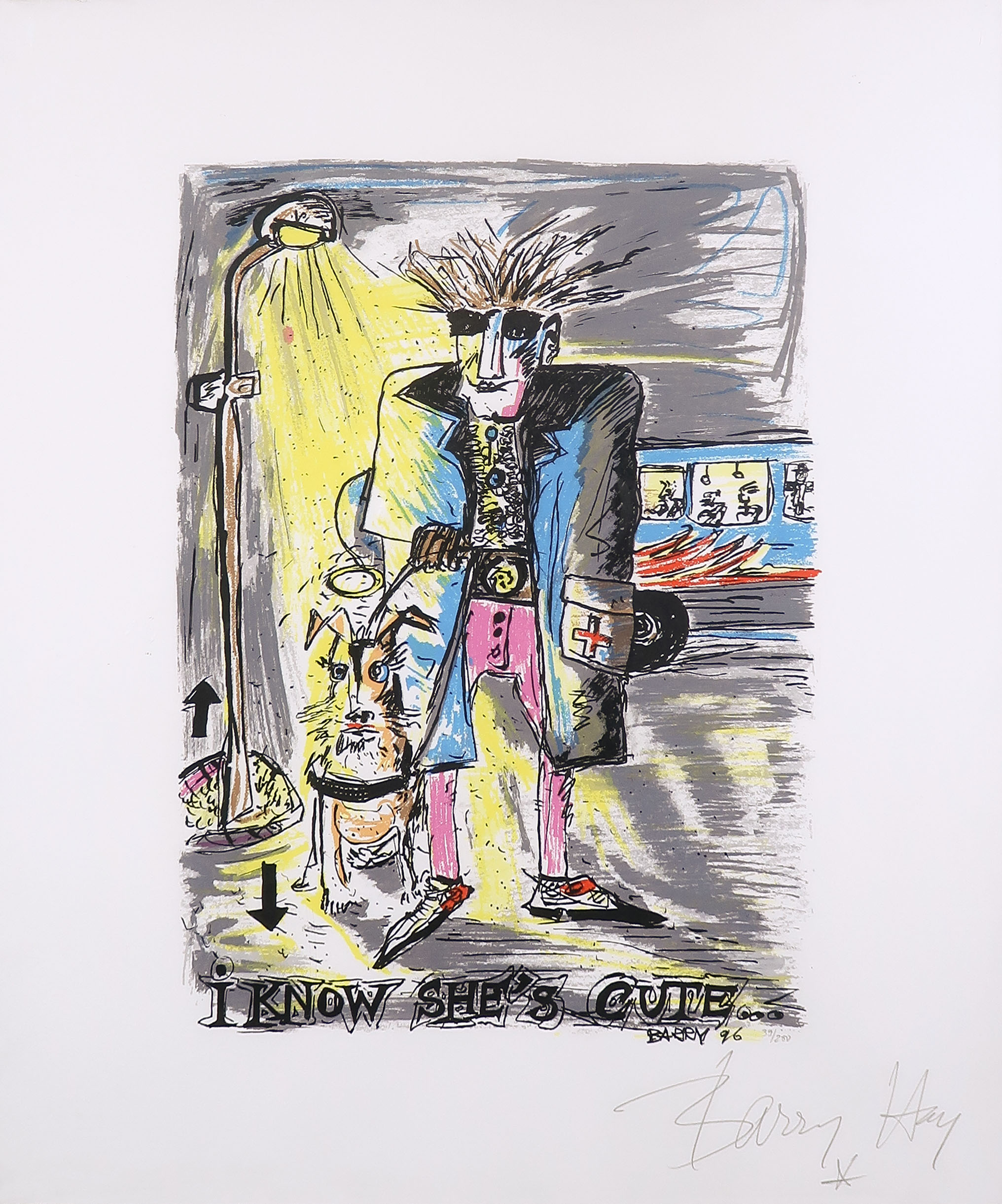 Barry Hay - Zeefdruk, I know she's cute... - Ingelijst kopen? Bied vanaf 100!