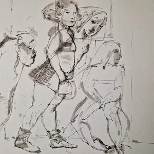 Theo Daamen - in 1988 gemaakt aquarel/inkt op papier "uitslover" met persoonlijke opdracht kaufen? Bieten Sie von 54!