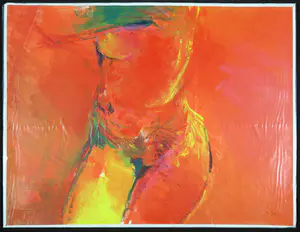 Franscz Witte - Gemengde techniek op papier, Naakt in oranjetinten kopen? Bied vanaf 1!