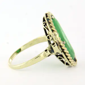 14k bicolour ring bezet met jade - rm 18.5 kopen? Bied vanaf 470!