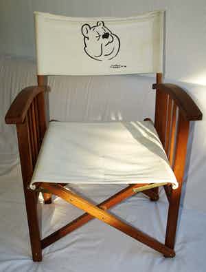 Marten Toonder - Regisseursstoel met op de rugleuning Ollie B. Bommel geborduurd - 1996 verkocht voor € 1!