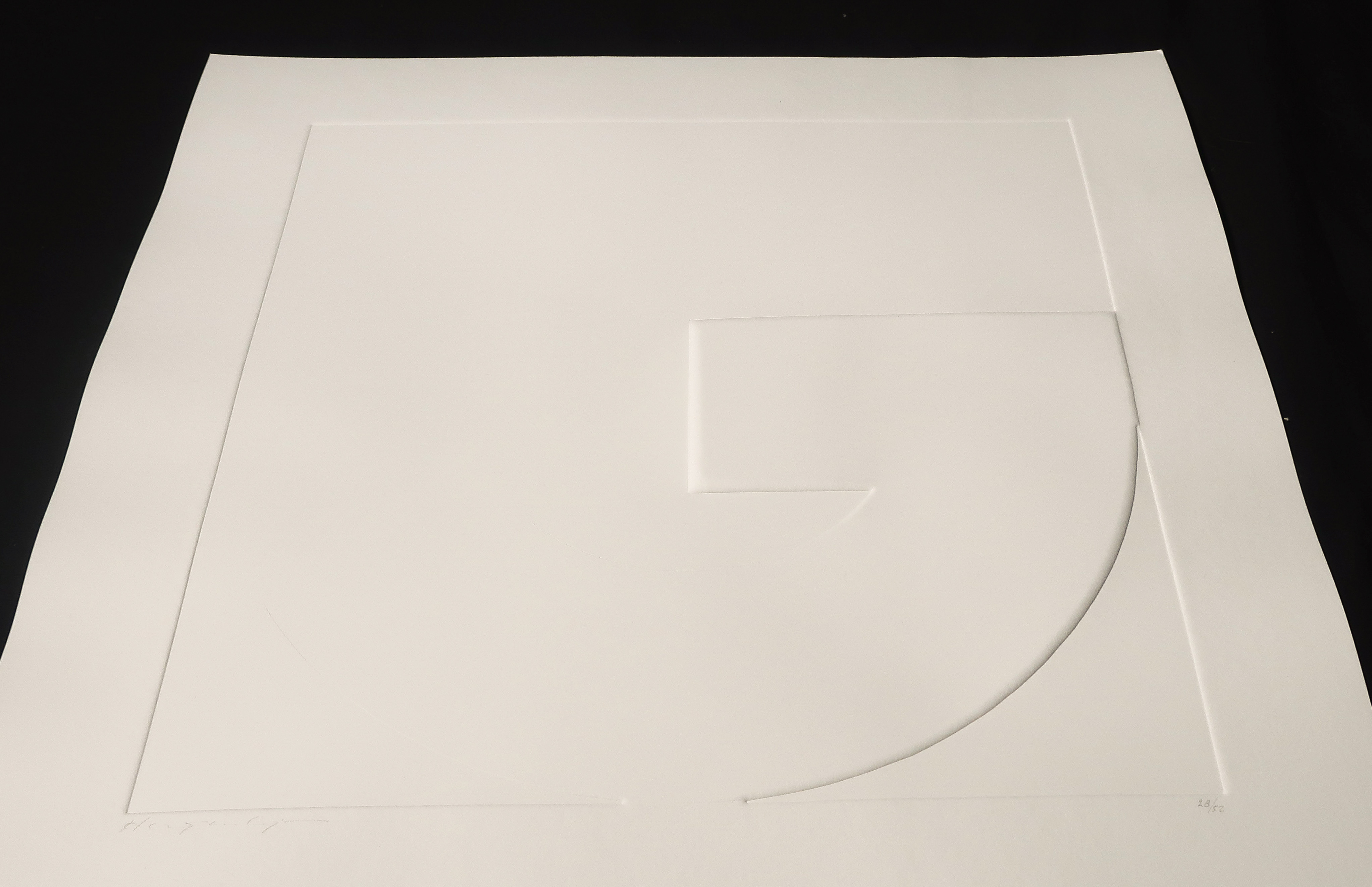 Harry van Kuyk - Reliefdruk, Geometrische diepdruk kopen? Bied vanaf 275!