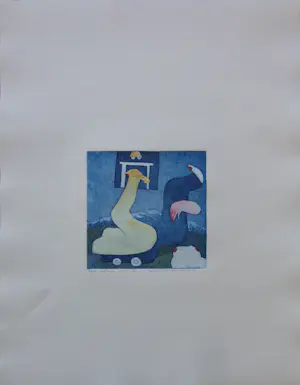 Michel van Overbeeke - ALWAYS AWAY III / KLEURETS + GOUDDRUK / 65x50cm / SIG / 1996 kopen? Bied vanaf 35!