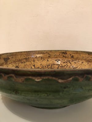 Curiosa - Prachtige antieke (water-) kan en zeldzame schaal, aardenwerk, 19e eeuws kopen? Bied vanaf 1!