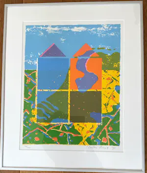 Milou Honig - Nederland in abstractie, hand gesigneerd en ingelijst met passe-partout kopen? Bied vanaf 45!