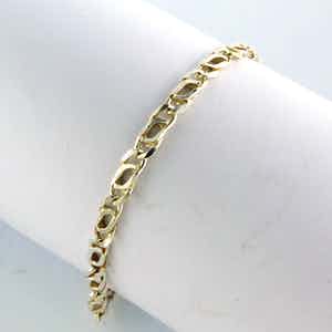 Zilveren armband schakelmodel falkenoog - 19 cm lang verkocht voor € 1!