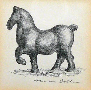 Hans van Dokkum - Fries paard -lithografie- kopen? Bied vanaf 1!