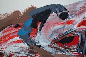 Henk Hesselius - abstracte gouache (Cobra) - 1972 - met kunstboek kopen? Bied vanaf 300!