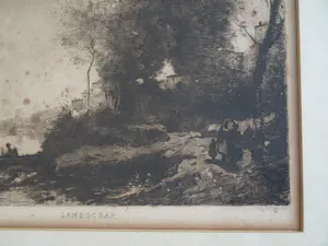 C.L. Dake - Ets naar een schilderij van Jean-Baptiste Corot, Landschap – ingelijst - ca 1890 kopen? Bied vanaf 25!