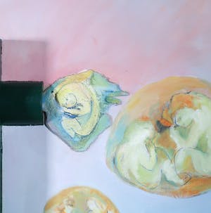 Franscz Witte - Beschilderd houten object met lamp, Landschap met draaiend paar (Groot!) kopen? Bied vanaf 50!