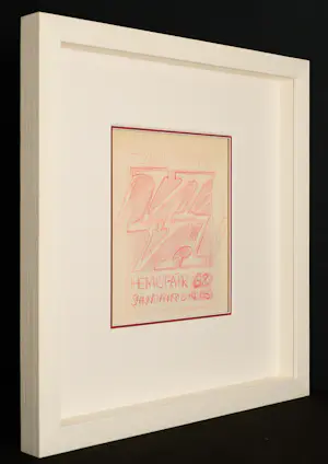 Robert Indiana - Originele Ontwerptekening voor HEMISFAIR 68 - met LOVE signatuur kopen? Bied vanaf 2950!