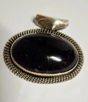 Vintage deze nieuwe prachtige zilveren hanger met grote Amethist kopen? Bied vanaf 100!