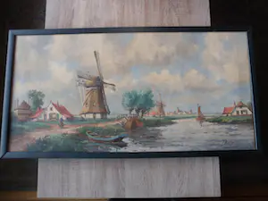 Niet of onleesbaar gesigneerd - Schilderij, Landschap met molens. kopen? Bied vanaf 1!