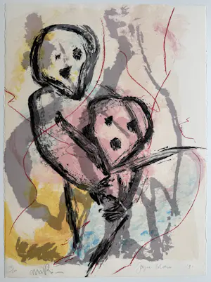 Joyce Bloem - handgesigneerde zeefdruk | 'Kembang Bunga' | 1991 kopen? Bied vanaf 50!