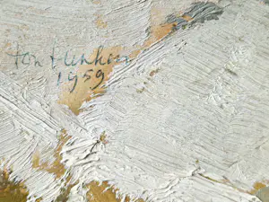 Ton Frenken - Fraai en vroeg (1959) Abstract olieverf op papier - gesigneerd - niet ingelijst kopen? Bied vanaf 42!