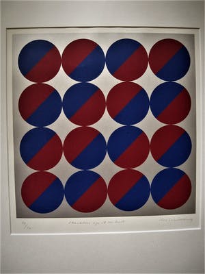 Rob Schotman - Intrigerend jaren 60 PoP Art Litho - variaties op een cirkel - gesigneerd kopen? Bied vanaf 10!