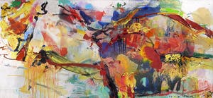 Tino Lintelo - Abstracte compositie, olieverf op doek (ingelijst, groot!) kopen? Bied vanaf 375!