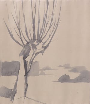 Wim de Bruin - Aquarel met inkt op papier, Amelisweerd kopen? Bied vanaf 1!