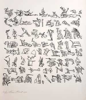 Henri Plaat - Figuren, litho verkocht voor € 45!