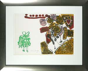 Corneille - Litho, Zonder titel, uit Femme de Nuit et d'Aube - Ingelijst verkocht voor € 150!