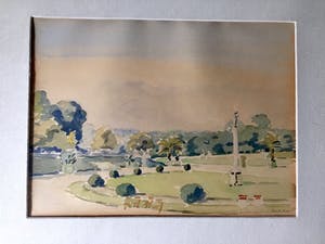 Bob Buys - Mediterraans park - Aquarel, Ingelijst kopen? Bied vanaf 120!