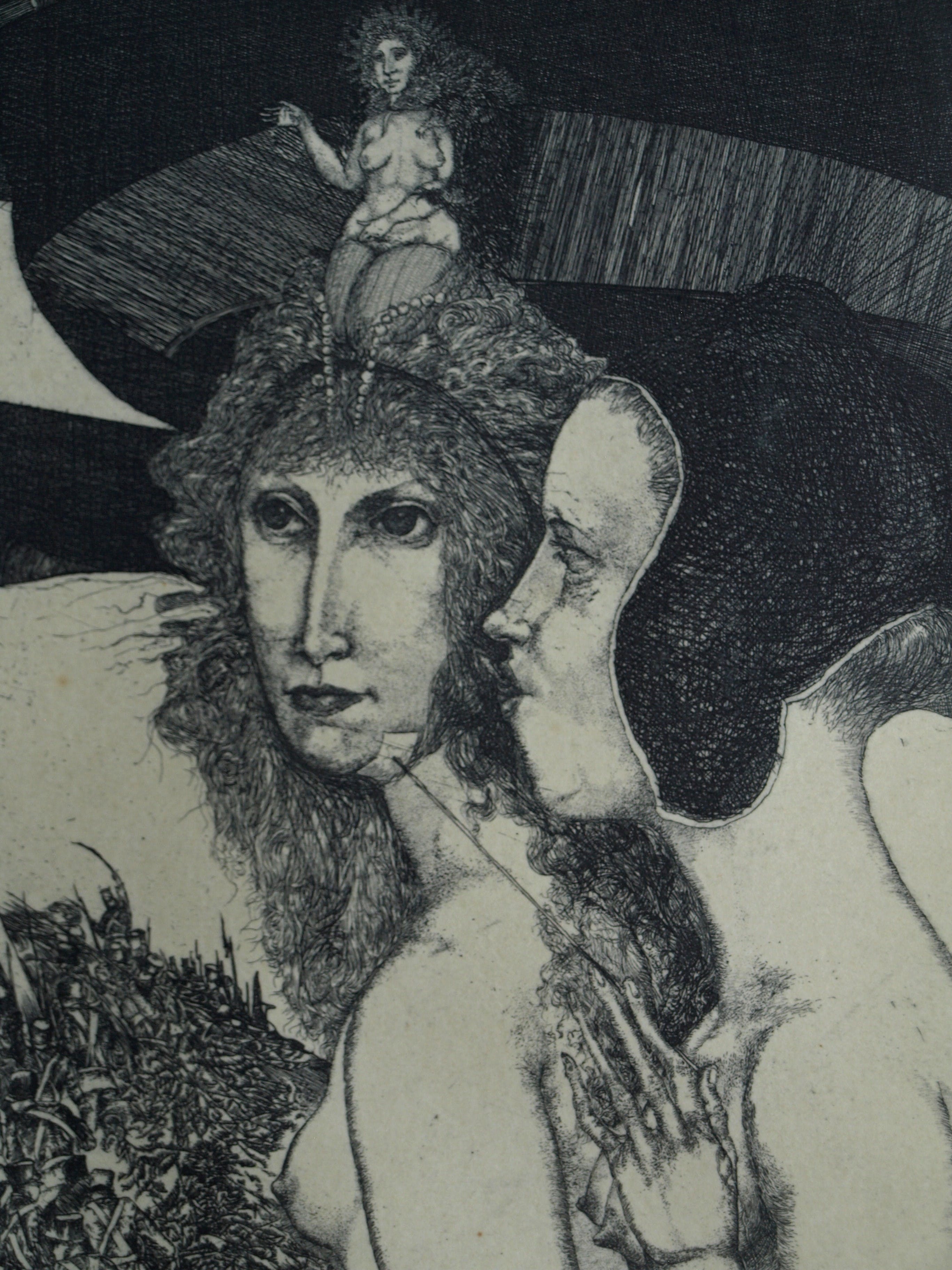 Karol Ondreicka - GROTE ets, “Opstand” – gesigneerd – 1976 – oplage 15 / 100 kopen? Bied vanaf 40!