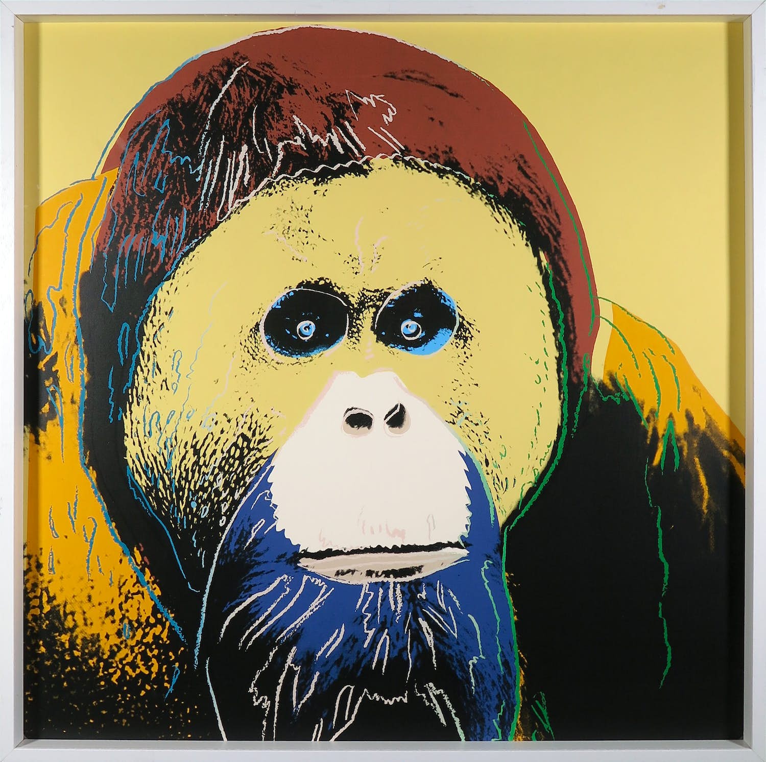 Andy Warhol - Orangutan uit de serie Endangered Species - Ingelijst (Groot) verkocht voor € 1!