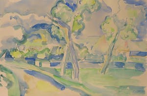 Henk van den Idsert - Aquarel, Dorpsgezicht - Ingelijst kopen? Bied vanaf 1!