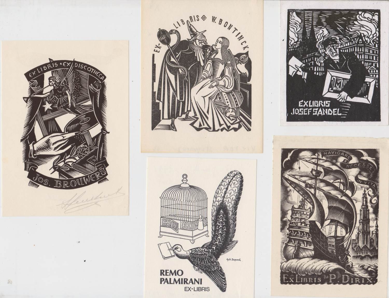 Antoon Herckenrath - e.a: Vijf houtsnedes Belgische kunstenaars: Diverse voorstellingen kopen? Bied vanaf 25!