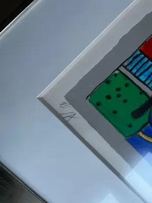 Corneille - Le Chat Bleu - Litho - 1998 - Artist’s Proof (A/E) - Ingelijst kopen? Bied vanaf 395!