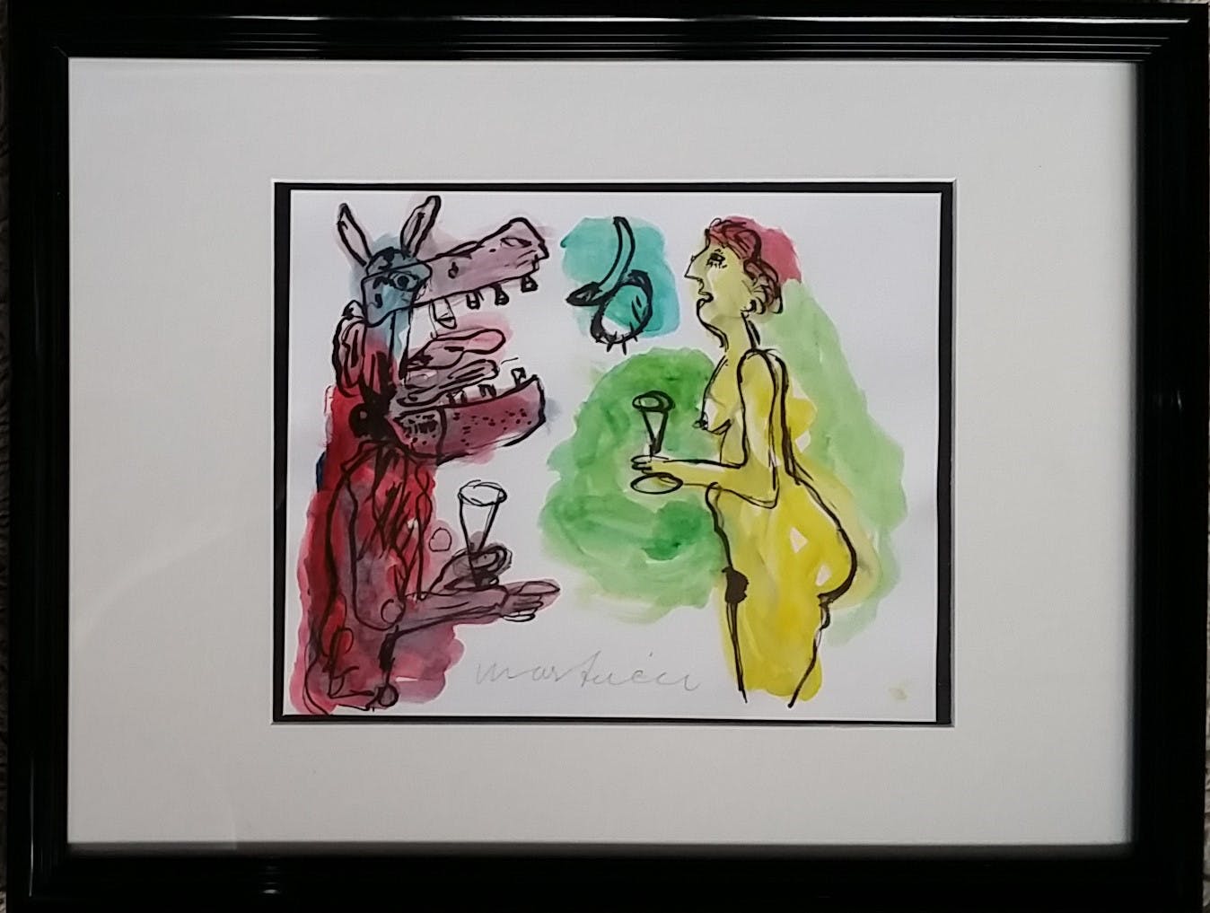 Anton Martineau - Aquarel op papier verkocht voor € 75!