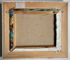 Niet of onleesbaar gesigneerd - Olieverf op canvas - Landschap met fietsende vrouw kopen? Bied vanaf 1!