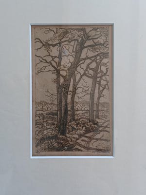 Willem Jansen - Landschap met bomen. kopen? Bied vanaf 45!