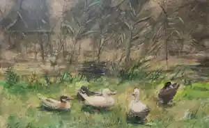 Willem Maris - Eenden in het gras verkauft für € 1800!