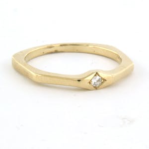 14k gouden ring bezet met briljant geslepen diamant tot. 0,04ct - F/G - VS/SI kopen? Bied vanaf 130!