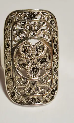 Nieuwe Vintage handgemaakte echte Zwitserse marcasiet setting kopen? Bied vanaf 80!