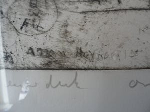 Anton Heyboer - Ets, eigen druk. Titel," Atelier Anton Heyboer". kopen? Bied vanaf 150!