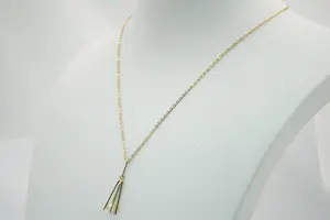 50 - Zeer fijn 14 krt geel gouden fantasie collier ketting - met parel hanger kopen? Bied vanaf 90!