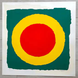 Bram Bogart - Zonder titel (rood/geel/groen) kopen? Bied vanaf 895!