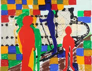 Cees Dolk - Zeefdruk, Figurenplan 1 verkocht voor € 35!