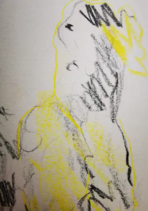 Jan Sierhuis - Krijt tekening voorstelling Vrouw/Man kopen? Bied vanaf 1!