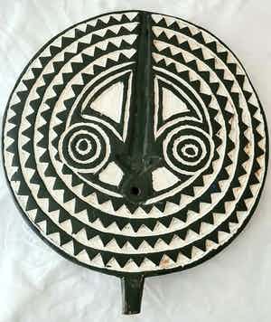 Mossi - Tribal Used African Mossi sun mask - Burkina Faso. verkocht voor € 75!