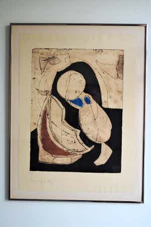 Cees Kortlang - Handgesigneerde kleurenets “Learning to fly” (1989) 7 /50 in metalen lijst verkocht voor € 75!