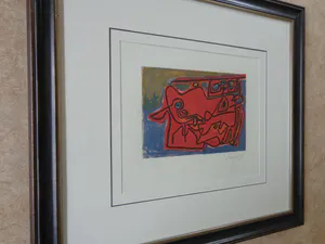 Corneille - ABSTRACTIE / KLEURETS / 83x91cm / KADER / SIG / 1988 / GROOT FORMAAT kopen? Bied vanaf 125!